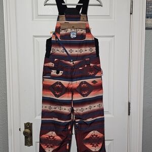 Women's Picture Multicolor Patterned Ski Bib